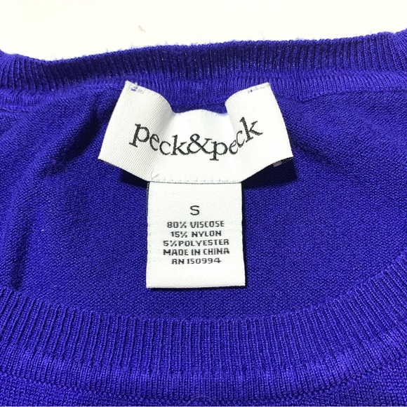 Peck & Peck Royal Blue Asymmetrical Knit Tunic Sweater Size Small - Picture 3 of 9